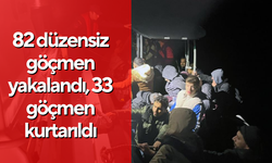 82 düzensiz göçmen yakalandı, 33 göçmen kurtarıldı