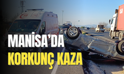 Manisa’da korkunç kaza: Tır ile çarpışan otomobil takla attı, 7 kişi yaralandı