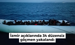 İzmir açıklarında 34 düzensiz göçmen yakalandı