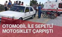 Salihli’de otomobil ile sepetli motosiklet çarpıştı:1 yaralı