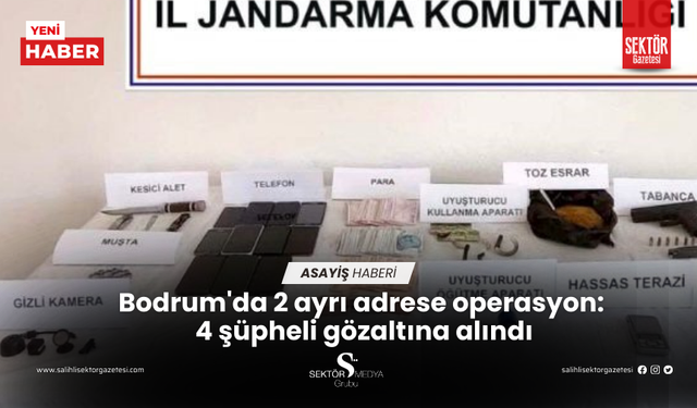 Bodrum'da 2 ayrı adrese operasyon: 4 şüpheli gözaltına alındı