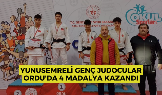 Yunusemreli genç judocular Ordu'da 4 madalya kazandı