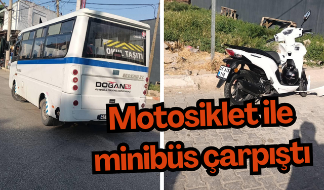 Salihli’de motosiklet ile minibüs çarpıştı: 1 yaralı